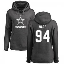 NFL Women's Nike Dallas Cowboys #94 DeMarcus Ware Ash One Color Pullover Hoodie