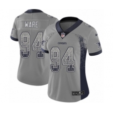 Women's Nike Dallas Cowboys #94 DeMarcus Ware Limited Gray Rush Drift Fashion NFL Jersey