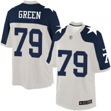 Men's Nike Dallas Cowboys #79 Chaz Green Limited White Throwback Alternate NFL Jersey