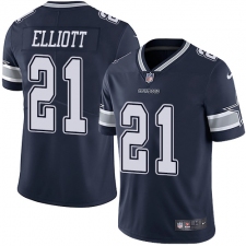 Youth Nike Dallas Cowboys #21 Ezekiel Elliott Navy Blue Team Color Vapor Untouchable Limited Player NFL Jersey