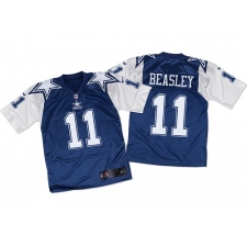 Men's Nike Dallas Cowboys #11 Cole Beasley Elite Navy/White Throwback NFL Jersey
