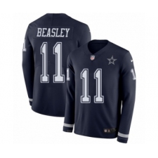 Men's Nike Dallas Cowboys #11 Cole Beasley Limited Navy Blue Therma Long Sleeve NFL Jersey