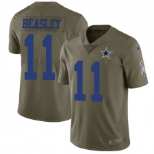 Men's Nike Dallas Cowboys #11 Cole Beasley Limited Olive 2017 Salute to Service NFL Jersey