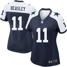 Women's Nike Dallas Cowboys #11 Cole Beasley Game Navy Blue Throwback Alternate NFL Jersey