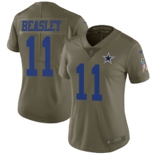 Women's Nike Dallas Cowboys #11 Cole Beasley Limited Olive 2017 Salute to Service NFL Jersey