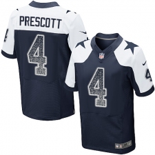 Men's Nike Dallas Cowboys #4 Dak Prescott Elite Navy Blue Alternate Drift Fashion NFL Jersey