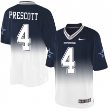 Men's Nike Dallas Cowboys #4 Dak Prescott Elite Navy/White Fadeaway NFL Jersey
