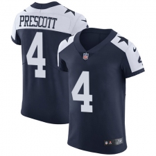 Men's Nike Dallas Cowboys #4 Dak Prescott Navy Blue Throwback Alternate Vapor Untouchable Elite Player NFL Jersey