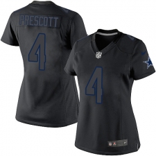 Women's Nike Dallas Cowboys #4 Dak Prescott Limited Black Impact NFL Jersey