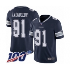 Men's Dallas Cowboys #91 L. P. Ladouceur Navy Blue Team Color Vapor Untouchable Limited Player 100th Season Football Jersey
