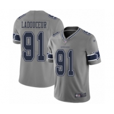Youth Dallas Cowboys #91 L. P. Ladouceur Limited Gray Inverted Legend Football Jersey