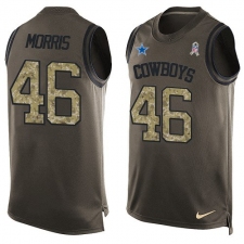Men's Nike Dallas Cowboys #46 Alfred Morris Limited Green Salute to Service Tank Top NFL Jersey