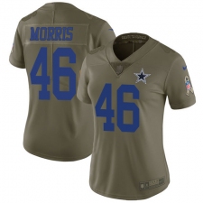 Women's Nike Dallas Cowboys #46 Alfred Morris Limited Olive 2017 Salute to Service NFL Jersey