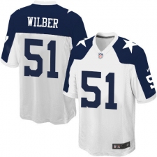 Men's Nike Dallas Cowboys #51 Kyle Wilber Game White Throwback Alternate NFL Jersey