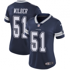 Women's Nike Dallas Cowboys #51 Kyle Wilber Elite Navy Blue Team Color NFL Jersey
