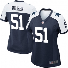 Women's Nike Dallas Cowboys #51 Kyle Wilber Game Navy Blue Throwback Alternate NFL Jersey