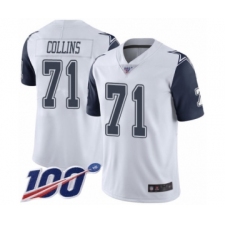Men's Dallas Cowboys #71 La'el Collins Limited White Rush Vapor Untouchable 100th Season Football Jersey