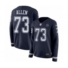 Women's Nike Dallas Cowboys #73 Larry Allen Limited Navy Blue Therma Long Sleeve NFL Jersey