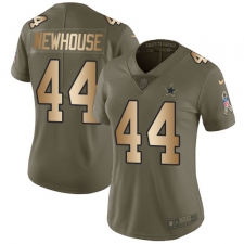Women's Nike Dallas Cowboys #44 Robert Newhouse Limited Olive/Gold 2017 Salute to Service NFL Jersey
