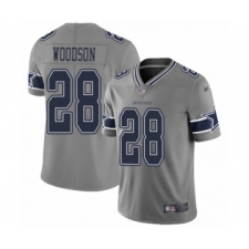 Men's Dallas Cowboys #28 Darren Woodson Limited Gray Inverted Legend Football Jersey