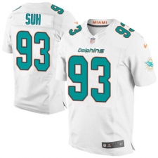 Men's Nike Miami Dolphins #93 Ndamukong Suh Elite White NFL Jersey