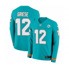 Men's Nike Miami Dolphins #12 Bob Griese Limited Aqua Therma Long Sleeve NFL Jersey