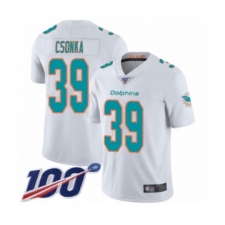 Men's Miami Dolphins #39 Larry Csonka White Vapor Untouchable Limited Player 100th Season Football Jersey