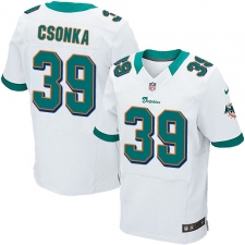 Men's Nike Miami Dolphins #39 Larry Csonka Elite White NFL Jersey