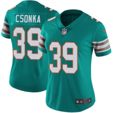 Women's Nike Miami Dolphins #39 Larry Csonka Elite Aqua Green Alternate NFL Jersey
