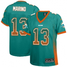 Women's Nike Miami Dolphins #13 Dan Marino Elite Aqua Green Drift Fashion NFL Jersey