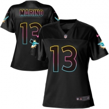 Women's Nike Miami Dolphins #13 Dan Marino Game Black Fashion NFL Jersey