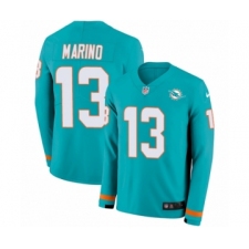 Youth Nike Miami Dolphins #13 Dan Marino Limited Aqua Therma Long Sleeve NFL Jersey