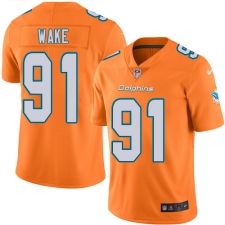 Youth Nike Miami Dolphins #91 Cameron Wake Limited Orange Rush Vapor Untouchable NFL Jersey