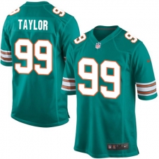 Men's Nike Miami Dolphins #99 Jason Taylor Game Aqua Green Alternate NFL Jersey