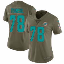 Women's Nike Miami Dolphins #78 Laremy Tunsil Limited Olive 2017 Salute to Service NFL Jersey