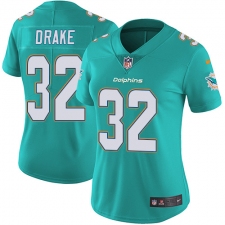 Women's Nike Miami Dolphins #32 Kenyan Drake Elite Aqua Green Team Color NFL Jersey