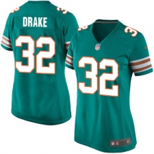 Women's Nike Miami Dolphins #32 Kenyan Drake Game Aqua Green Alternate NFL Jersey