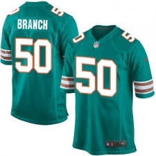 Men's Nike Miami Dolphins #50 Andre Branch Game Aqua Green Alternate NFL Jersey