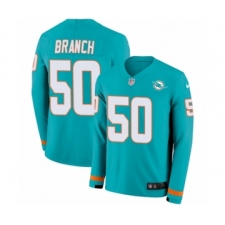 Men's Nike Miami Dolphins #50 Andre Branch Limited Aqua Therma Long Sleeve NFL Jersey