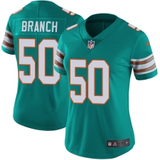 Women's Nike Miami Dolphins #50 Andre Branch Elite Aqua Green Alternate NFL Jersey