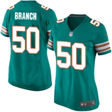 Women's Nike Miami Dolphins #50 Andre Branch Game Aqua Green Alternate NFL Jersey