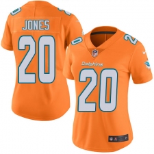 Women's Nike Miami Dolphins #20 Reshad Jones Limited Orange Rush Vapor Untouchable NFL Jersey
