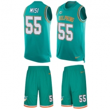 Men's Nike Miami Dolphins #55 Koa Misi Limited Aqua Green Tank Top Suit NFL Jersey