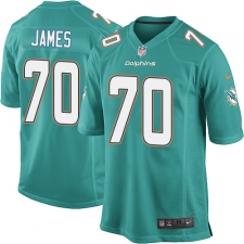 Men's Nike Miami Dolphins #70 Ja'Wuan James Game Aqua Green Team Color NFL Jersey