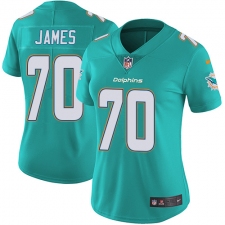 Women's Nike Miami Dolphins #70 Ja'Wuan James Elite Aqua Green Team Color NFL Jersey