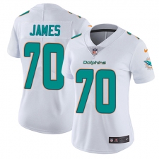 Women's Nike Miami Dolphins #70 Ja'Wuan James Elite White NFL Jersey