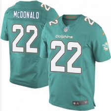 Men's Nike Miami Dolphins #22 T.J. McDonald Elite Aqua Green Team Color NFL Jersey