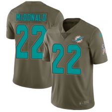 Youth Nike Miami Dolphins #22 T.J. McDonald Limited Olive 2017 Salute to Service NFL Jersey