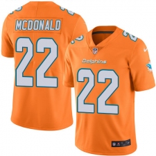 Youth Nike Miami Dolphins #22 T.J. McDonald Limited Orange Rush Vapor Untouchable NFL Jersey