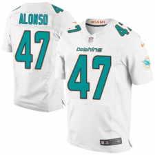 Men's Nike Miami Dolphins #47 Kiko Alonso Elite White NFL Jersey